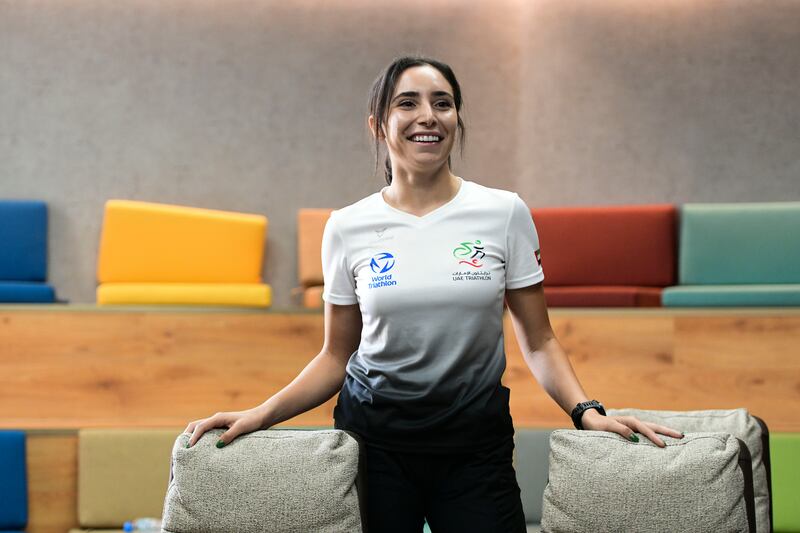 Al Nabulsi is part of the UAE triathlon federation and will be competing in qualifying races on the path to the Olympics in Paris next year. Khushnum Bhandari / The National