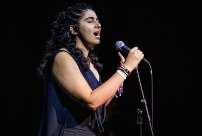 Maya Mashhour, a 16-year-old Egyptian pupil at Al Yasmina Academy, was on of the star performers of the festival of music. Victor Besa / The National