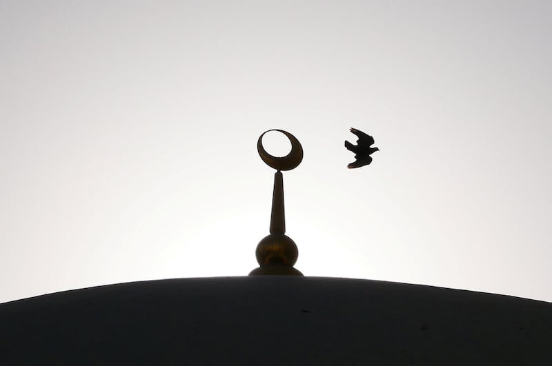 
DUBAI , UNITED ARAB EMIRATES , April 13  – 2021 :-  View of the Omar Ali Bin Haider Mosque in Deira Dubai. ( Pawan Singh / The National ) For News/Online/Instagram. Story by Sarwat
