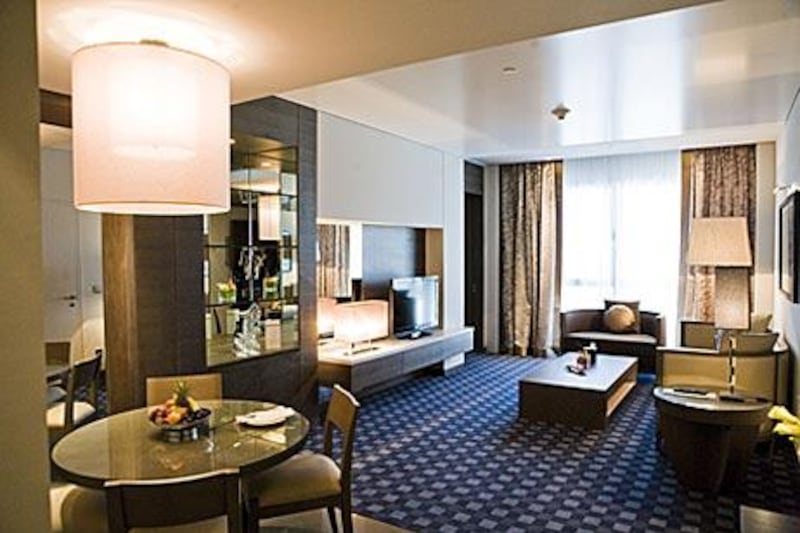 The tastefully decorated rooms at the Park Rotana, Abu Dhabi, are spacious yet intimate.