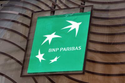 (FILES) In this file photo taken on June 24, 2014 in Lille, northern France shows the logo of the French bank BNP Paribas.  
BNP Paribas have been fined some 90 million USD in the United States for taking part in manipulations of the foreign exchange market, US authorities announced on January 26, 2018.  / AFP PHOTO / Philippe HUGUEN