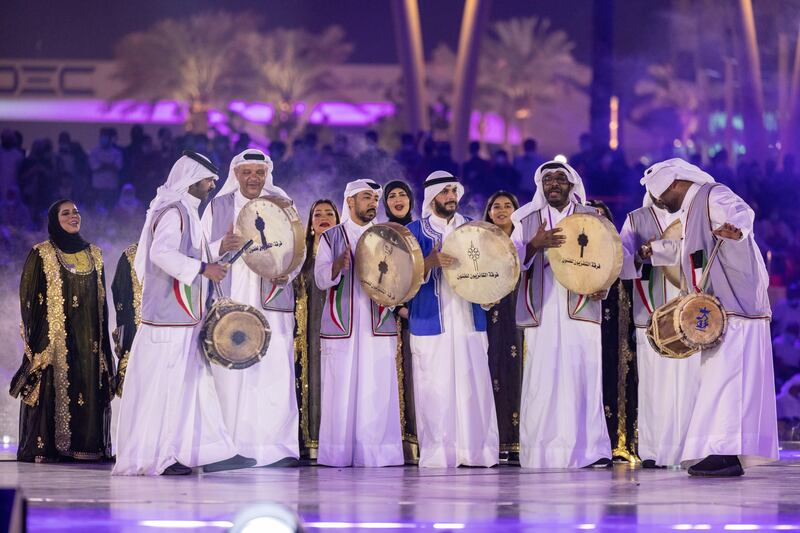 Kuwaiti singer Amani Al Hajji and musicians take to the stage. Photo by Suneesh Sudhakaran / Expo 2020 Dubai