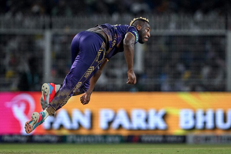Kolkata Knight Riders' Andre Russell in action. AFP