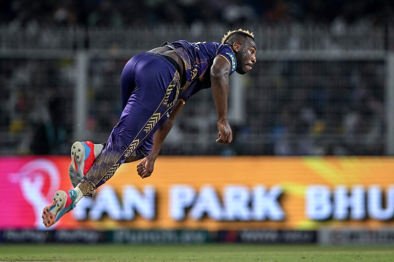 Kolkata Knight Riders' Andre Russell in action. AFP