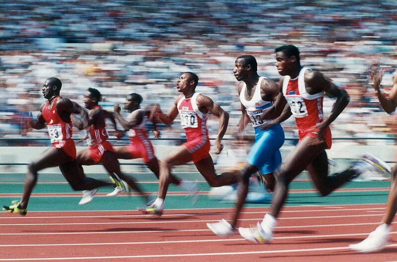 Ben Johnson of Canada appeared to win the 100-metre final at the 1988 Olympics in Seoul but he tested positive for an anabolic steroid and had his gold medal taken away. AP