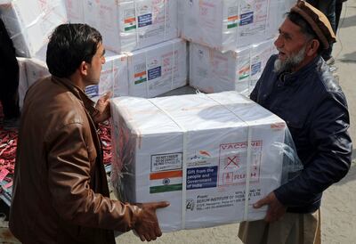 India delivered tonnes of medicines to Afghanistan during the pandemic, although it does not officially recognised the Taliban government.  AP