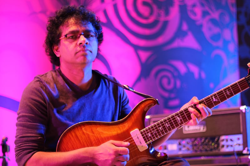Indian jazz fusion guitarist Prasanna. Photo by Phil Maturano