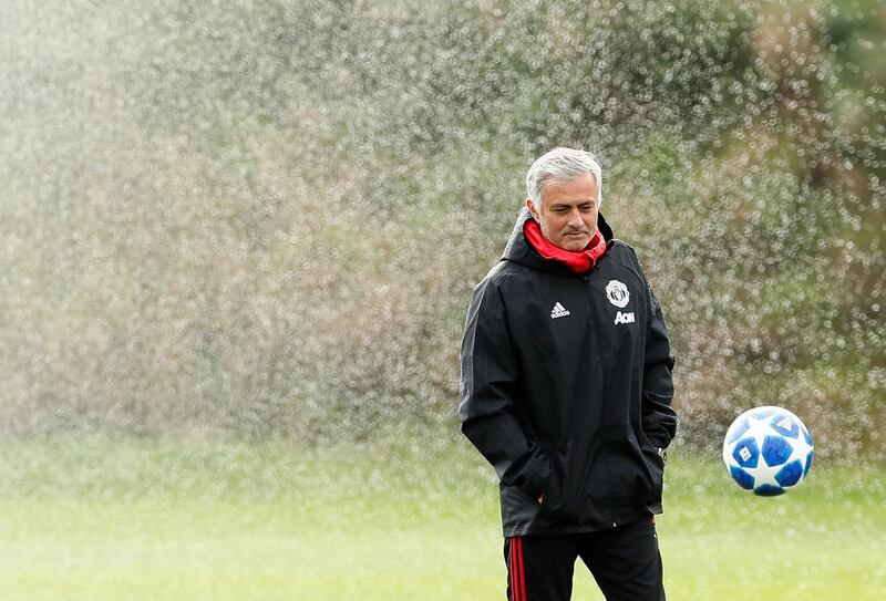 Mourinho during training. Action Images via Reuters