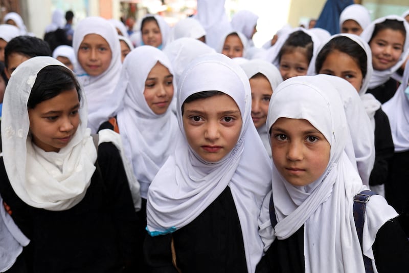Afghan girls in Kabul, Afghanistan. Reuters