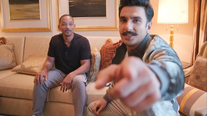 Will Smith met up with Ranveer Singh during a recent trip to India, where the 'Aladdin' star appeared in a Bollywood film. Facebook / Will Smith