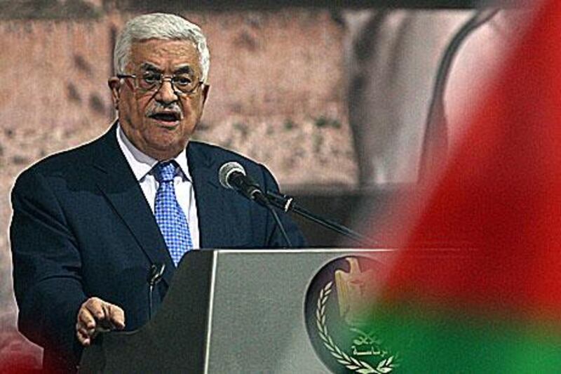Mahmoud Abbas, the leader of the Palestinian Authority, addresses the Palestinian leadership last week in the West Bank city of Ramallah. Rumours are circulating that he intends to retire.