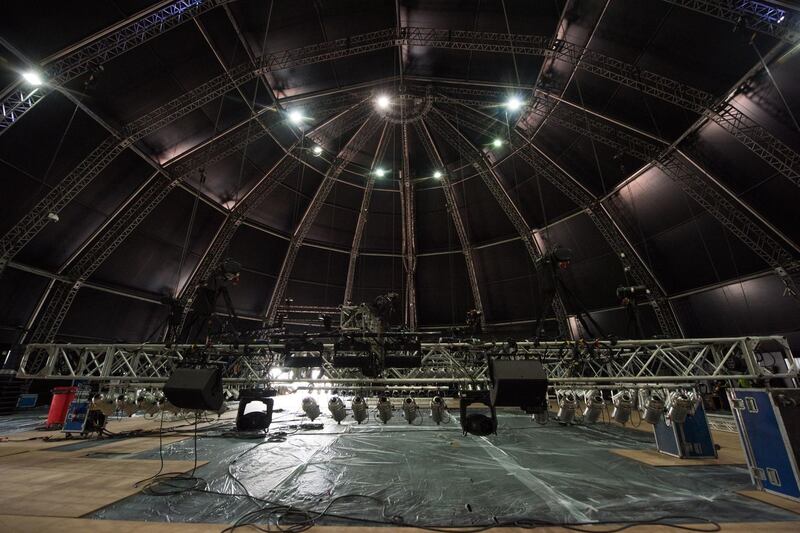 Flash Forum is getting converted into a venue fit to host UFC Fight Island. Credit: DCT-Abu Dhabi