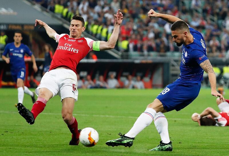 Laurent Koscielny 4/10. Caught out by Giroud for the first goal and the French striker undoubtedly won this battle, particularly in the second half. EPA