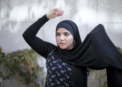 ABU DHABI, UNITED ARAB EMIRATES. 7 JANUARY 2020.
Sarah Afaneh wears a shoulder throw hijab.
(Photo: Reem Mohammed/The National)

Reporter:
Section: