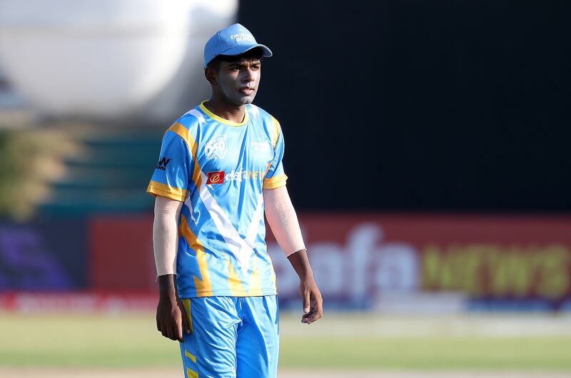 Ethan D'Souza of Emirates Blues during the Emirates D50. Pawan Singh / The National
