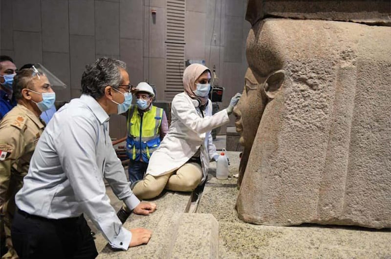 A checkout tour to finalize the museum show at the Grand Egyptian Museum. Courtesy Egypt's Ministry of Tourism and Antiquities