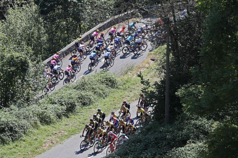 The peloton during Stage 8. AFP