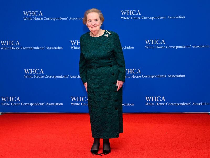 Former US Secretary of State Madeleine Albright arrives on the red carpet for the White House Correspondents' Dinner in Washington, DC on April 27, 2019. AFP