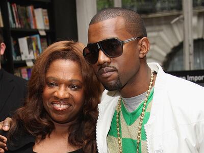 Hip-hop star Kanye West with his mother Donda in 2007 in London. Photo: Getty Images