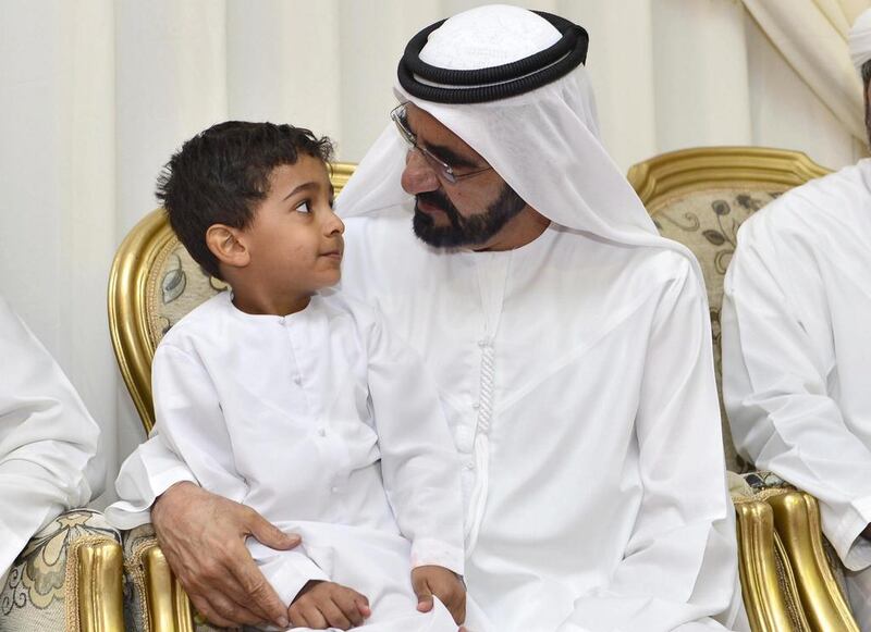 Sheikh Mohammed bin Rashid, Vice President and Ruler of Dubai, offers his condolences to a young relative of an Emirati serviceman who died while performing his national duty in defending the legitimate government of Yemen. Wam