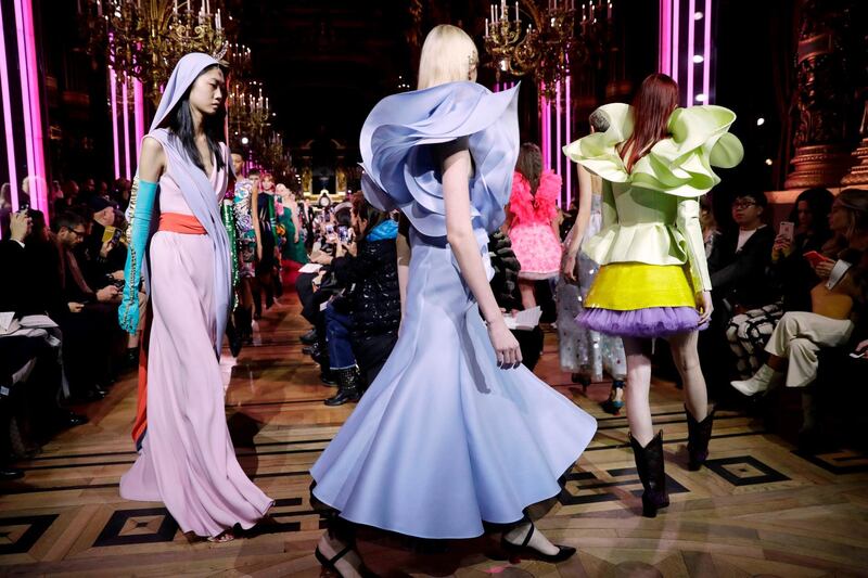 Schiaparelli's 2019 Spring-Summer Haute Couture collection fashion show in Paris, on January 21, 2019. AFP