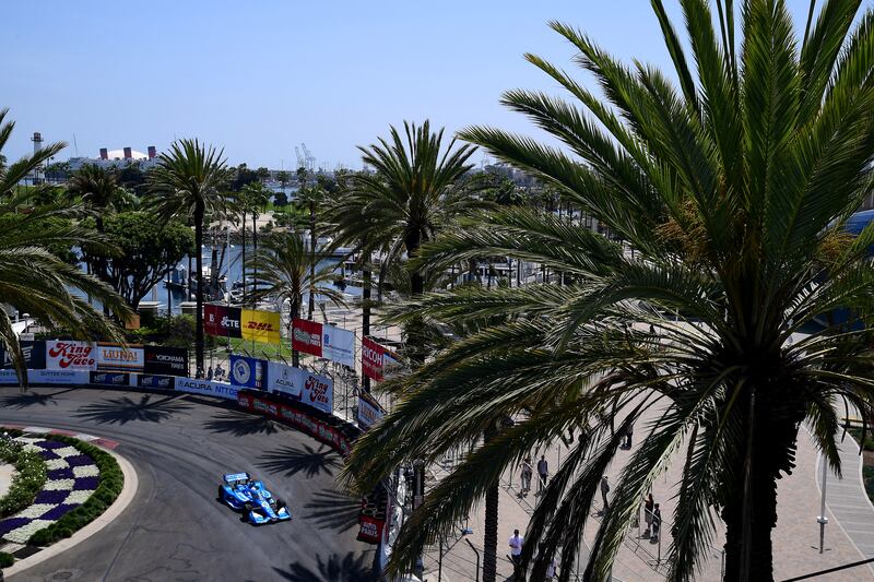 Chip Ganassi Racing Indycar driver Álex Palou of Spain takes a curve during the Grand Prix of Long Beach in Southern California. Reuters