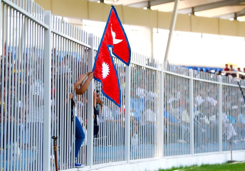 Nepal fans show their support during the ACC Trophy Final between the UAE and Nepal at Sharjah Cricket Stadium, Sharjah on the 12th October 2012.  Credit: Jake Badger/The National


