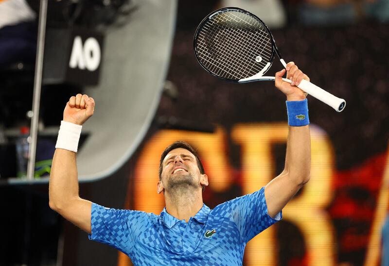 Novak Djokovic celebrates his victory. Reuters