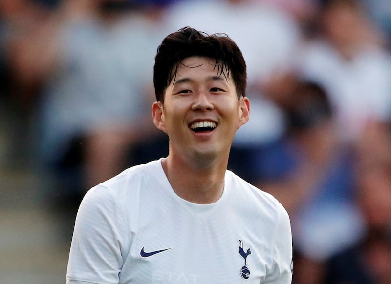 Son Heung-min during Tottenham's pre-season friendly match against Colchester United.