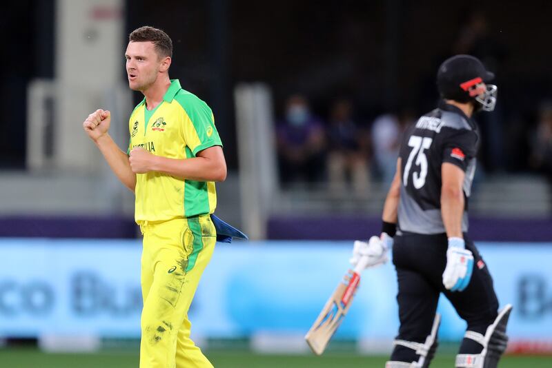 Josh Hazlewood was the pick of the bowlers, taking 3-16. Chris Whiteoak / The National