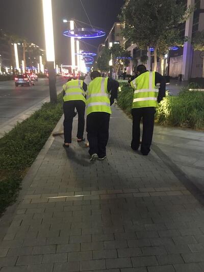 These men were ordered to clean Dubai streets four hours a day for 30 days for dangerous driving. Dubai Media Office