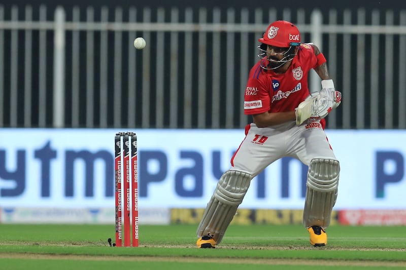 KL Rahul captain of Kings XI Punjab bats during match 9 season 13 of the Dream 11 Indian Premier League (IPL) between Rajasthan Royals and Kings XI Punjab held at the Sharjah Cricket Stadium, Sharjah in the United Arab Emirates on the 27th September 2020.
Photo by: Deepak Malik  / Sportzpics for BCCI