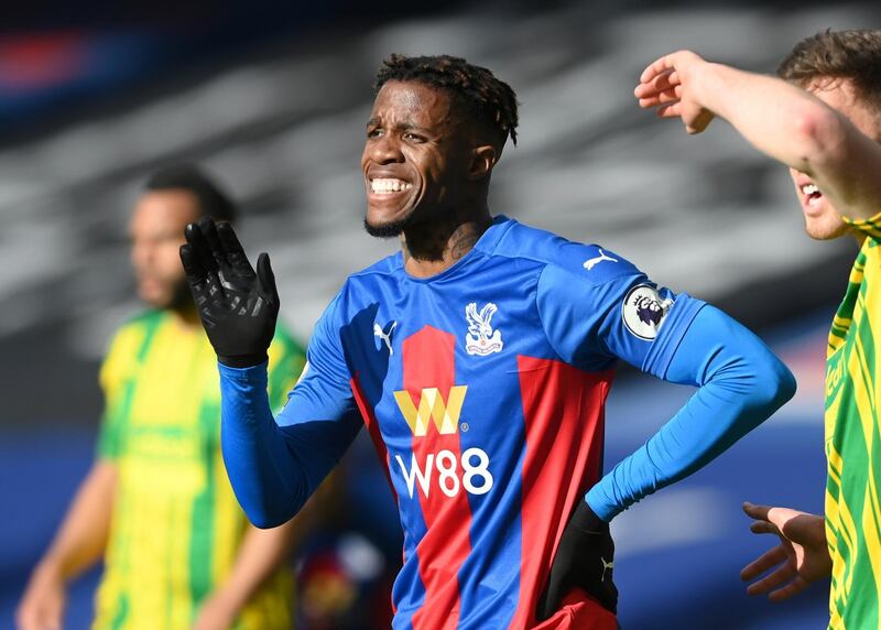 Crystal Palace's Wilfried Zaha is the first Premier League player to not take a knee. AP