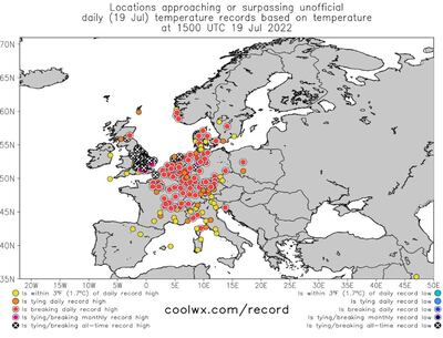 Europe record temperatures