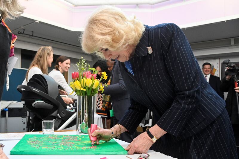 Queen Consort Camilla at a public event in London last week. She has cancelled this week's commitments due to Covid. Getty