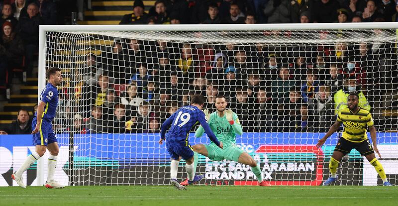 WATFORD RATINGS: Daniel Bachmann, 6 - Beaten emphatically by too free-flowing Chelsea attacks, but he kept his side in the game with a smart save to keep out Hakim Ziyech’s downward header and he commanded his area well to calmly collect some inviting crosses. Getty Images