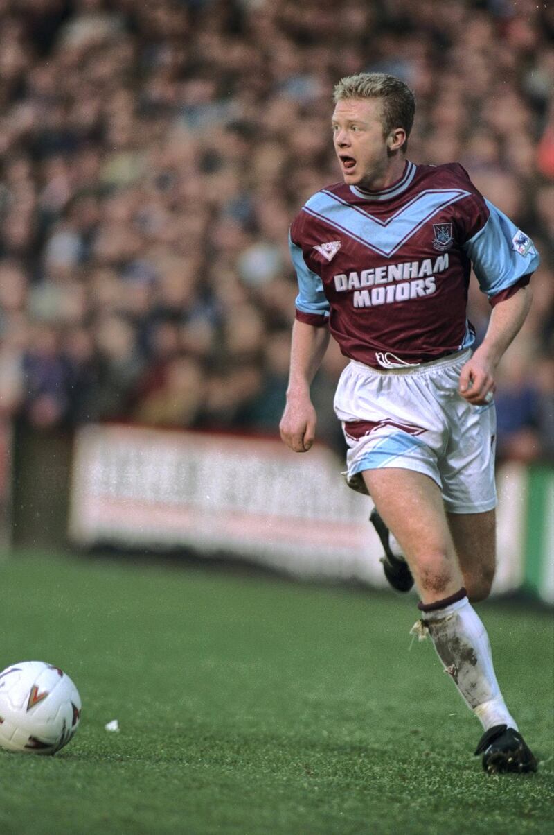 28 Feb 1993:  David Burrows of West Ham in action during a match. \ Mandatory Credit: Chris  Cole/Allsport