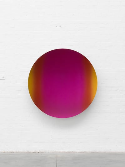 Anish Kapoor's 'Spanish Gold to Magenta Satin', made of stainless steel and lacquer. Photo: Galleria Continua