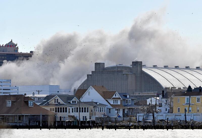 The Trump Plaza Casino collapses after a controlled demolition in Atlantic City, New Jersey, US. Reuters