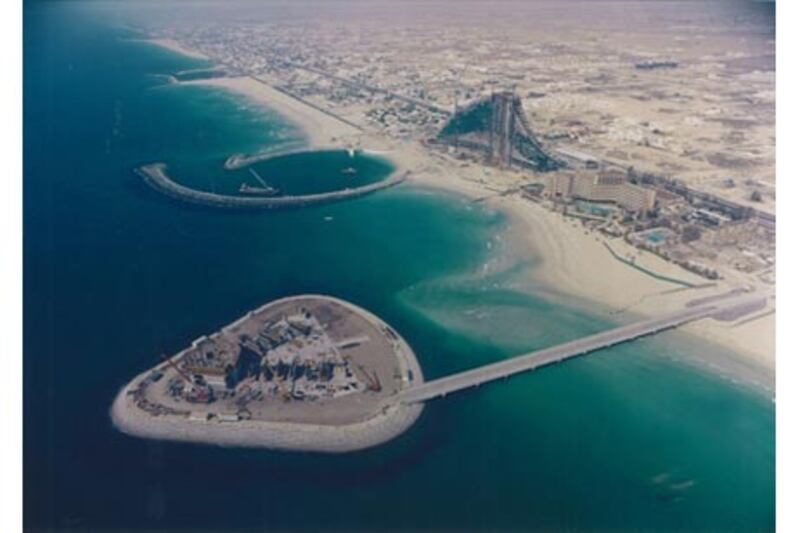 Land reclamation was to be a major part of the Dubai story. The artificial island that Burj Al Arab would sit on was complete and construction on the hotel well advanced by 1996.