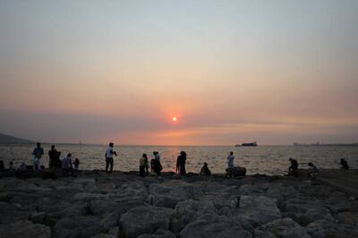 A view of the sunset in Izmir, Turkey. Anadolu Agency / Getty Images