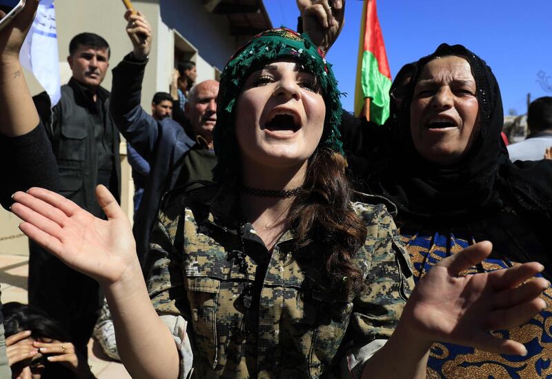 Pro-Kurdish demonstrators staged protests against Turkey’s military offensive in northern Syria. Delil souleiman / AFP Photo