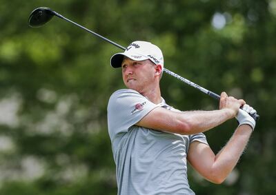 epa06130899 Daniel Berger of the US hits from the fifteenth tee during a practice round for the 99th PGA Championship golf tournament at Quail Hollow Club in Charlotte, North Carolina, USA, 07 August 2017.  EPA/ERIK S. LESSER