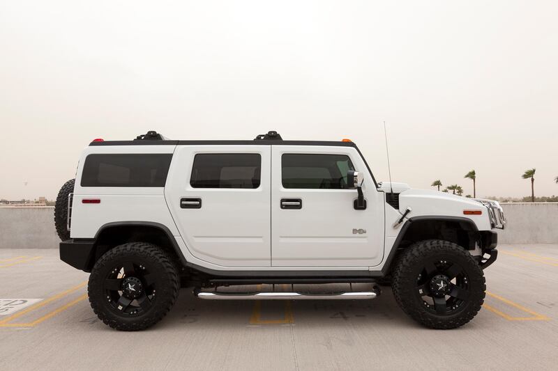 Scottsdale, United States - October 4, 2011:  A photo of a parked Hummer H2. The H2 is the predecessor to the well known military used Hummer H1.