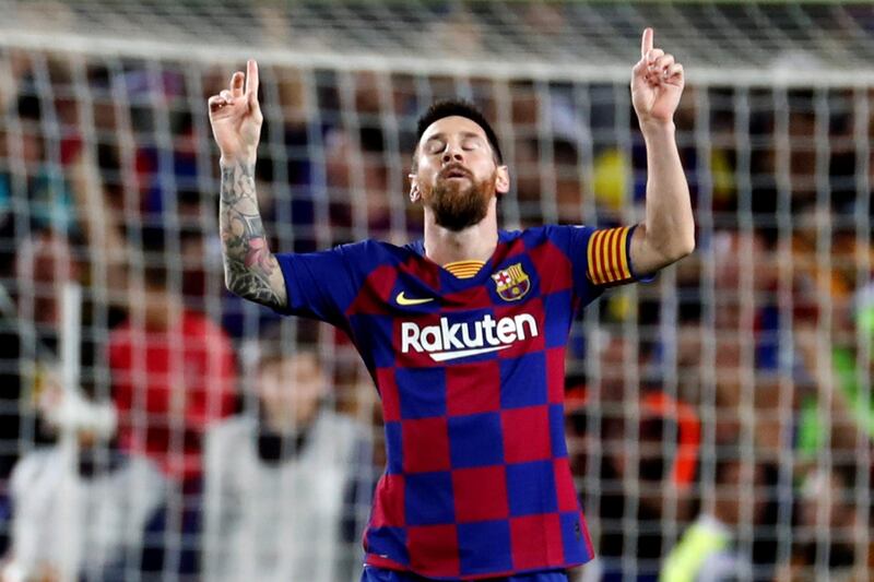 Messi celebrates  his goal. EPA