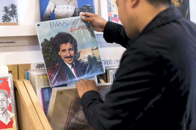 Dubai, UNITED ARAB EMIRATES - FEBRUARY, 18 2019.

Records sold at Dubai's vinyl record store – The Flip Side, in Al Serkal Avenue.

(Photo by Reem Mohammed/The National)

Reporter: 
Section:  NA