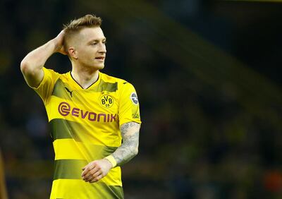 Soccer Football - Bundesliga - Borussia Dortmund vs Eintracht Frankfurt - Signal Iduna Park, Dortmund, Germany - March 11, 2018   Borussia Dortmund’s Marco Reus     REUTERS/Thilo Schmuelgen    DFL RULES TO LIMIT THE ONLINE USAGE DURING MATCH TIME TO 15 PICTURES PER GAME. IMAGE SEQUENCES TO SIMULATE VIDEO IS NOT ALLOWED AT ANY TIME. FOR FURTHER QUERIES PLEASE CONTACT DFL DIRECTLY AT + 49 69 650050