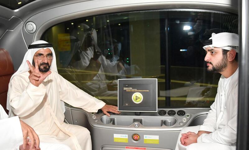 Sheikh Mohammed bin Rashid visits Masdar, with Sheikh Maktoum bin Mohammed bin Rashid in August. WAM