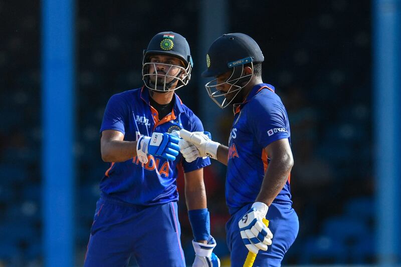 Shreyas Iyer, left, and Sanju Samson hit fifties on Sunday. AFP