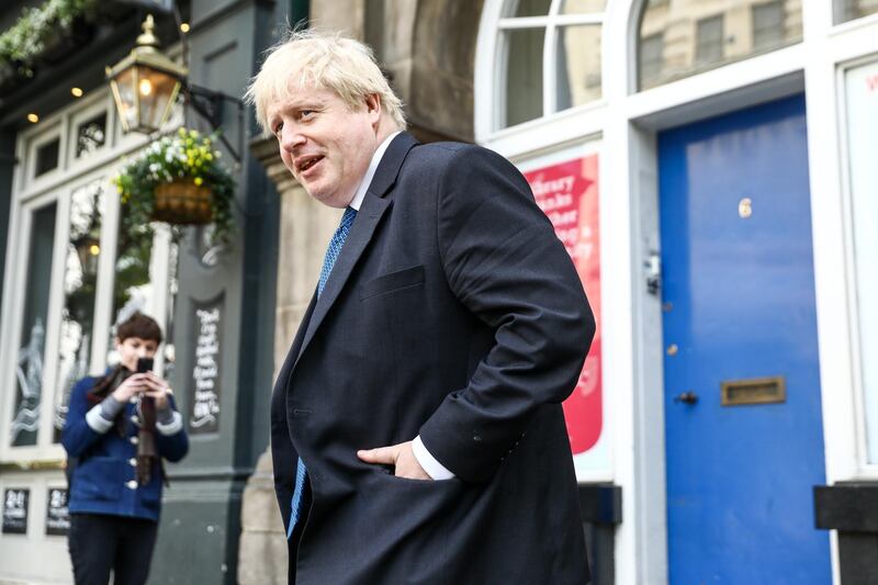 Boris Johnson, U.K. foreign secretary, leaves a polling station after voting in local elections in London, U.K., on Thursday, May 3, 2018. U.K. Prime Minister Theresa May is facing a crisis after pro-Brexit ministers paired up with Conservative hardliners to demand a clean break from the European Union’s customs system, rejecting her plea for a compromise solution. Photographer: Simon Dawson/Bloomberg